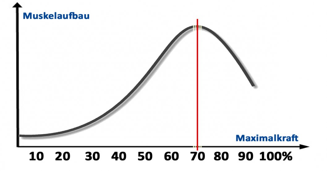 Trainiere intensiv. Ermittle Deine Maximalkraft und setze davon 70% ein